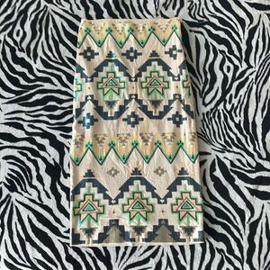 3/$15Express colorful sequin geometric Aztec print strapless mini dress XS